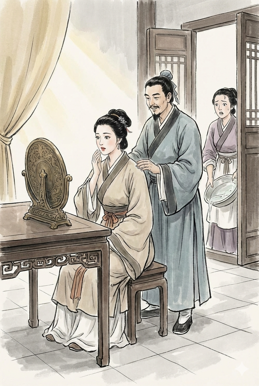 Lu Pan swaps a woman's head in the night chamber.