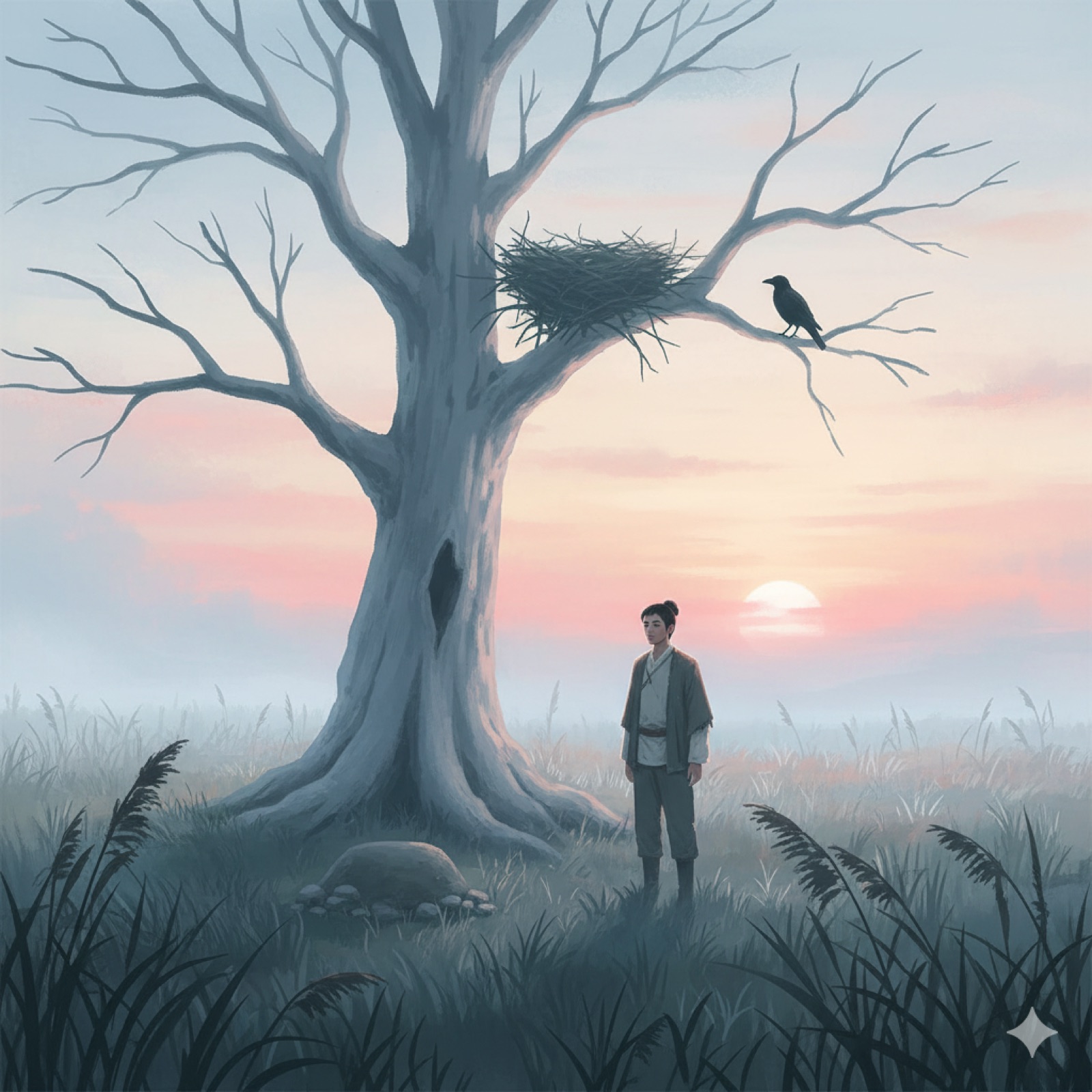 Ning Caichen discovers a white poplar with a crow's nest marking Xiaoqian's grave